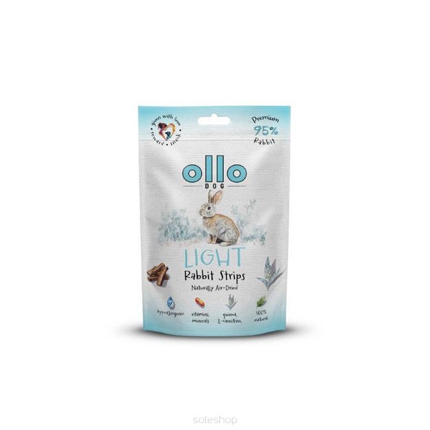 Ollo – Air Dried – Light Rabbit Strips 80g – Królik – Przysmaki funkcyjne dla psa