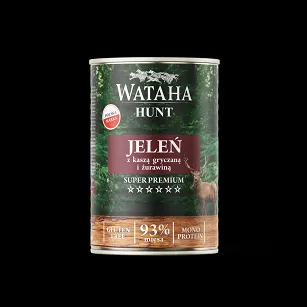 Wataha Hunt Mono Protein 93% Adult Jeleń z Kaszą Gryczaną i Żurawiną 400g