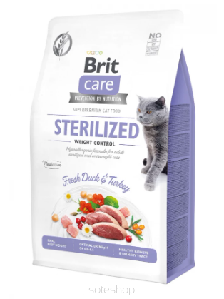 BRIT Care Grain-Free Sterilized Weight Control - sucha karma dla kota - 2 kg