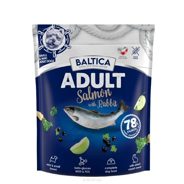 Baltica - Łosoś z królikiem S/XS 1kg - Małe rasy