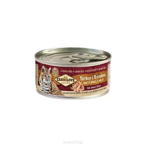 Carnilove Cat – Adult Turkey & Reindeer 100g – Indyk, renifer