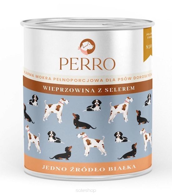 Perro – Wieprzowina z selerem 850g – Monobiałkowa formuła dla psów dorosłych