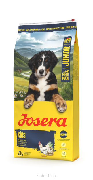 Josera Kids Bezglutenowa karma z kurczakiem i ryżem dla szczeniąt średnich i dużych ras 900g