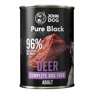 John Dog Monobiałkowa karma mokra dla psa Jeleń Pure Black Jeleń 400g